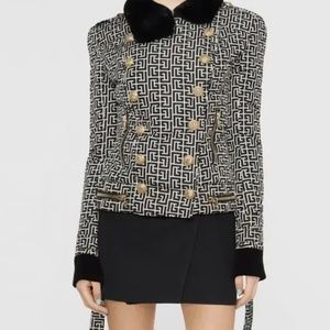 HIGH STREET Newest 2024 FW Designer Fashion Women's Lion Buttons Monogram Fur Co